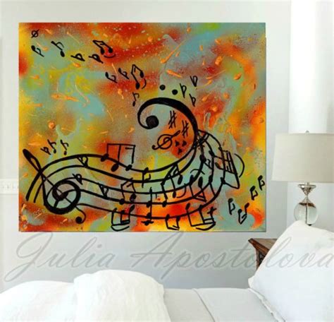 Music notes painting Abstract music art print Musical notes | Etsy