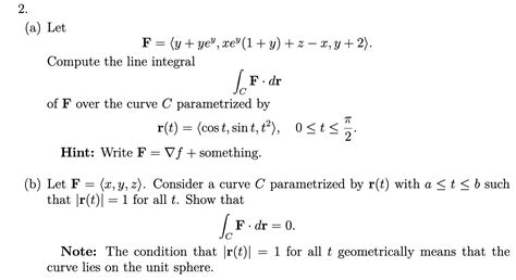 Solved A Let F Y Yey Xey 1 Y Z−x Y 2 Compute The Line