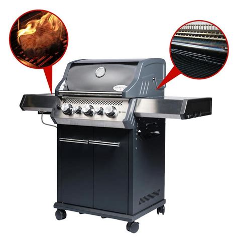 Proregal® Gasgrill S 318 Gasgrill Schwarz Mit 3 Hauptbrennern Heck