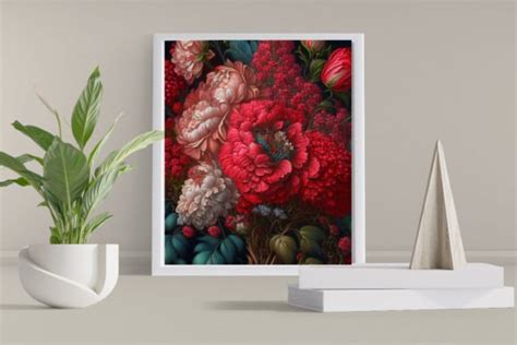 Pink And Red Flowers 2 Graphic By Annies Ai Art · Creative Fabrica