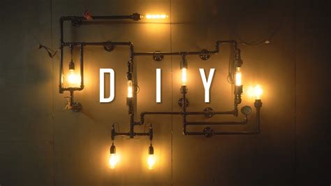 Diy Industrial Wall Pipe Lamp Tutorial Build Guide Youtube