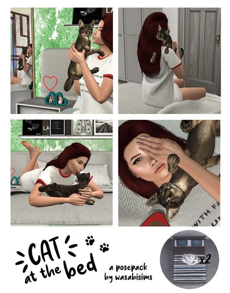 Ts4 Poses — Watashiwawasabi 4 Sim And Cat Poses Special Cat Sim Cat Pose Ts4 Cc Sims 4