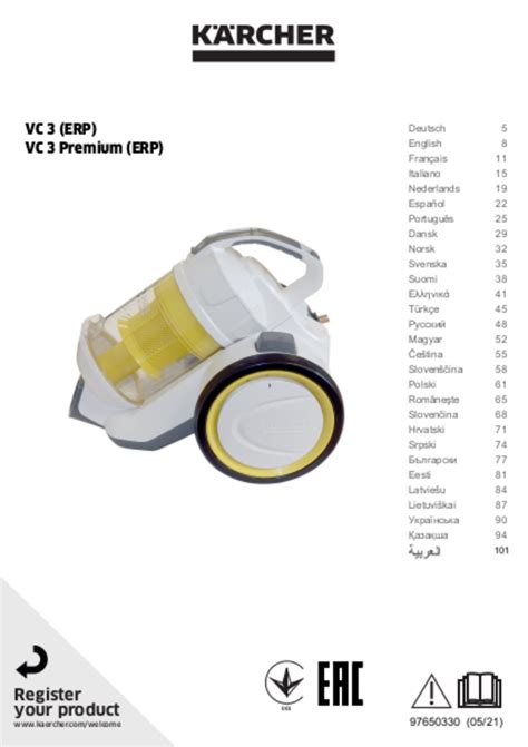 Manuale Kärcher VC 3 Premium Italiano 102 pagine