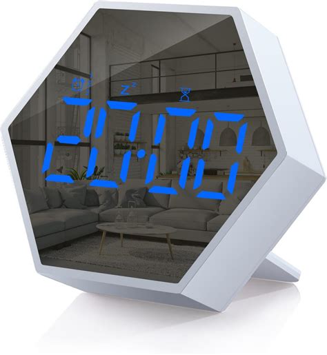 Buy LINGSFIRE Digital Alarm Clock LED Display Mirror Alarm Clock With