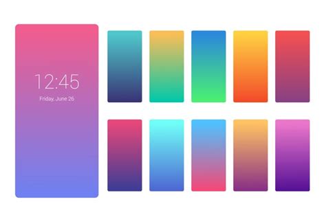 Set gradient background for mobile app design Vector Image