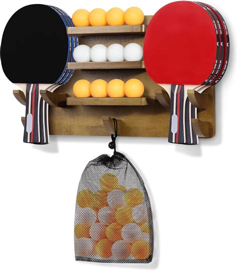 JLMY Ping Pong Paddle Holder Ping Pong Storage Wall Rack Hold 6