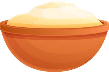 Creamy Bowl Icon Cartoon Yogurt Cream Royalty Free Vector