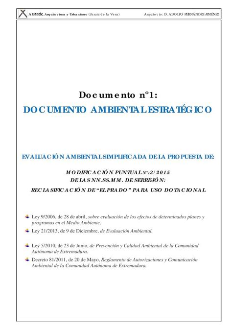 PDF Documento nº1 DOCUMENTO AMBIENTAL ESTRATÉGICOextremambiente