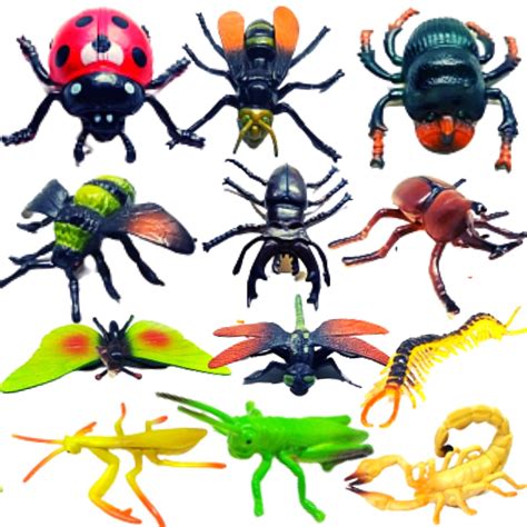 Mallexo Jungle Animal Insect Toys For Kids Big Size 12pc Bug Figurine