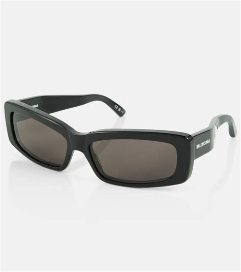 Oversized Rectangular Sunglasses In Black Balenciaga Mytheresa