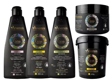 Kit Arvensis Cachos Shampoo Cowash Ativador Cachos Naturais Crespos