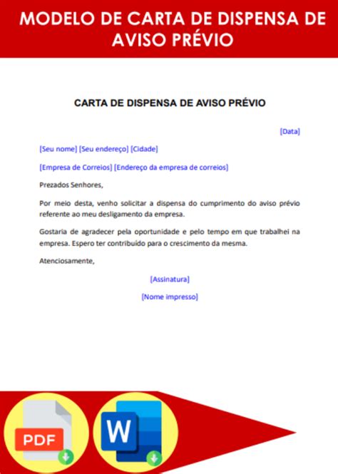 Modelo Carta De Recomendacao Para Dispensa Aviso Previo Para Trabalhar