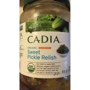 Cadia Sweet Pickle Relish Organic Calories Nutrition Analysis More