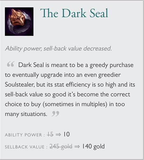 Did anyone go Dark Seal first item before? I did at times for the ...