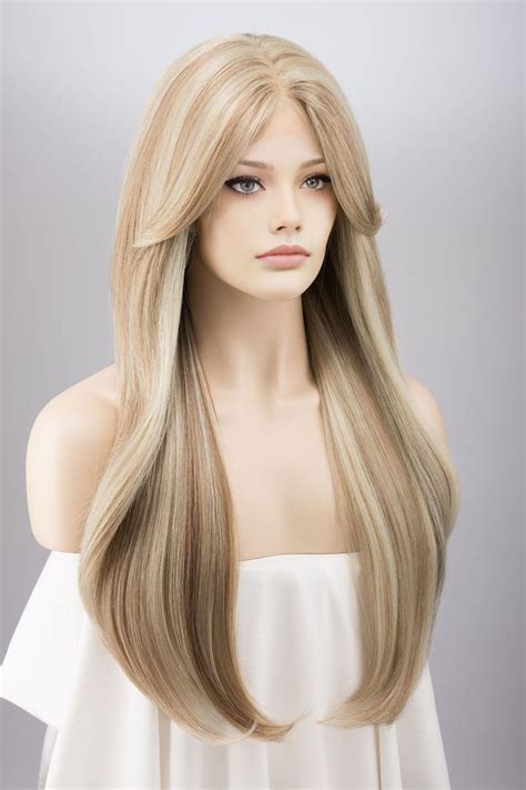Ash Blonde Honey Blonde Balayage Lace Wig Inaya Etsy Canada In Blonde Balayage Honey