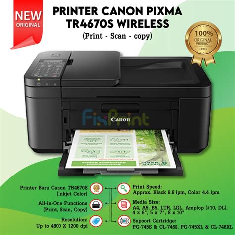 Jual Printer Multifungsi Canon TR4570s TR4670s Print Copy Scan WiFi Fax