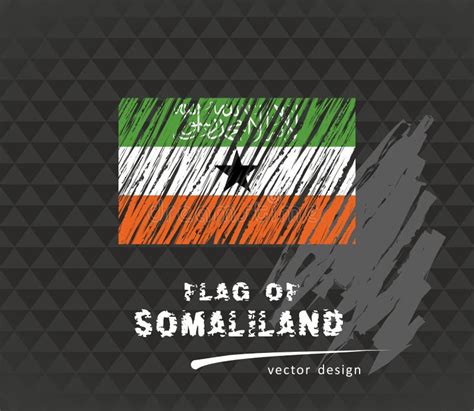 Somaliland Flag Vector Sketch Hand Drawn Illustration On Dark Grunge