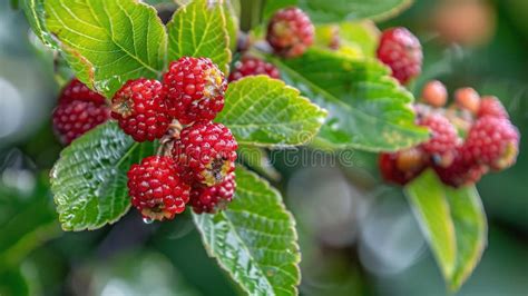 Red Bayberry Or Wax Myrte Morella Rubra Generative Ai Stock