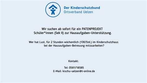 Wir Suchen Der Kinderschutzbund Ortsverband Uelzen