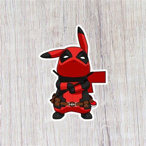 Pikachu Deadpool Printable Design: Pikapool - Etsy | Deadpool pikachu ...