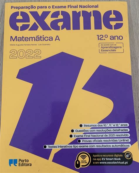 Livro De Preparação Para Exame De Matemática A 12 Ano Areeiro • Olx