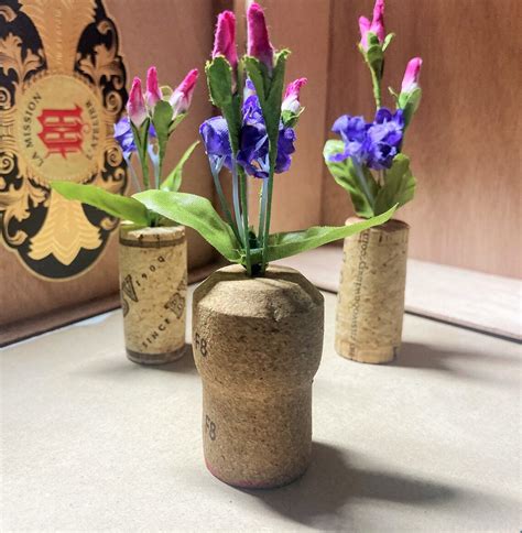 3 Wine Cork Flower Arrangements Etsy