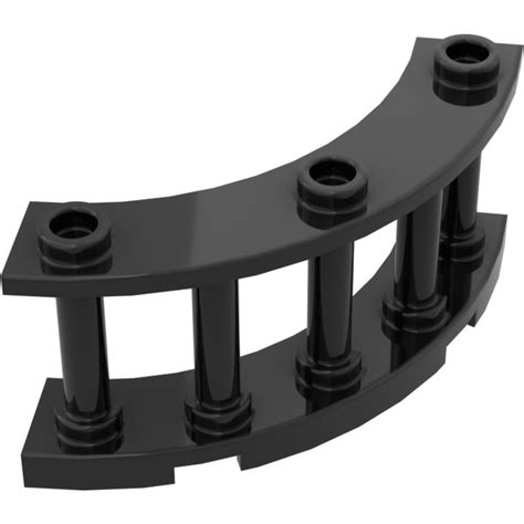 Lego Black Fence Spindled 4 X 4 X 2 Quarter Round With 3 Studs 21229