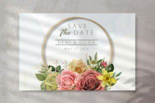 Colorfull Floral Wedding Invitation Card Graphic By Theresia Studio