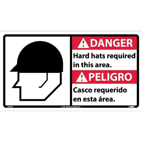 Danger Hard Hats Required In This Area Sig Bilingual Dba4p