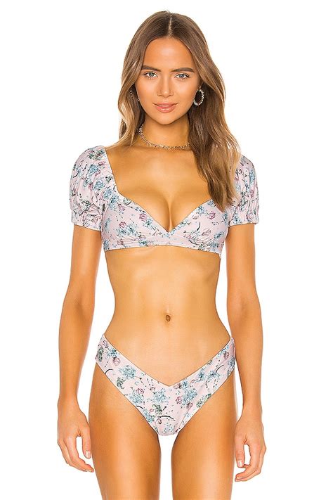 Weworewhat Moe Bikini Top In Evening Sand Revolve