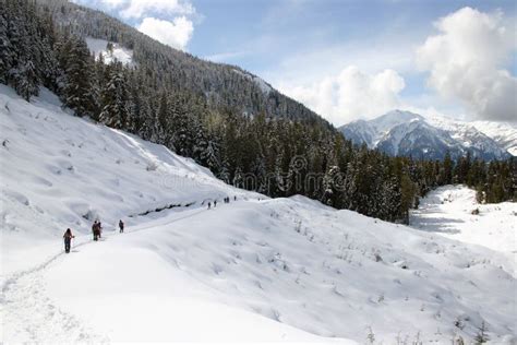 Hiking in snow mountain stock image. Image of cloud, cold - 13210077