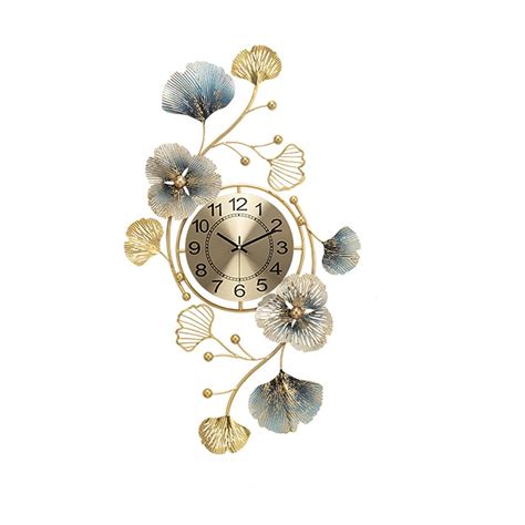 3d Light Luxury Creative Metal Ginkgo Leaves Artistic Wall Clock Home