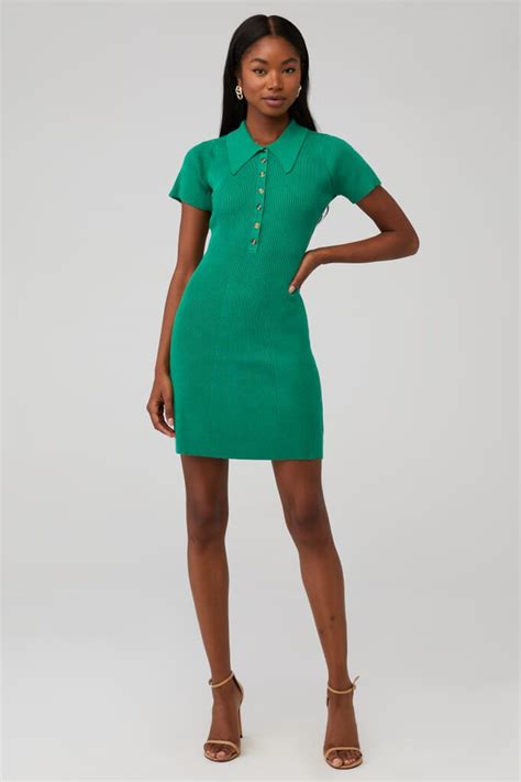 Araminta James Knit Short Sleeve Mini Dress In Spring Green Fashionpass