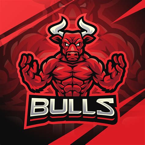 Bulls fighter mascot logo design 15644025 Vector Art at Vecteezy