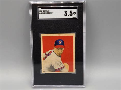 Sold Price 1949 Bowman Robin Roberts 46 SGC 3 5 Rookie HOF February