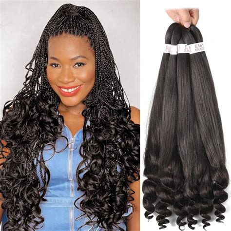 22inch 3packs Braiding Hair Pre Stretched French Curly Braiding Hair