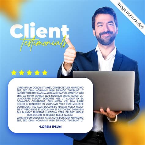 Premium Vector Client Testimonials Instagram Post Template With Blue