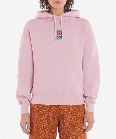 Maison KitsunÉ 野玫瑰粉手繪小雛菊logo舒適連帽衛衣 女裝 Xs 誠品線上