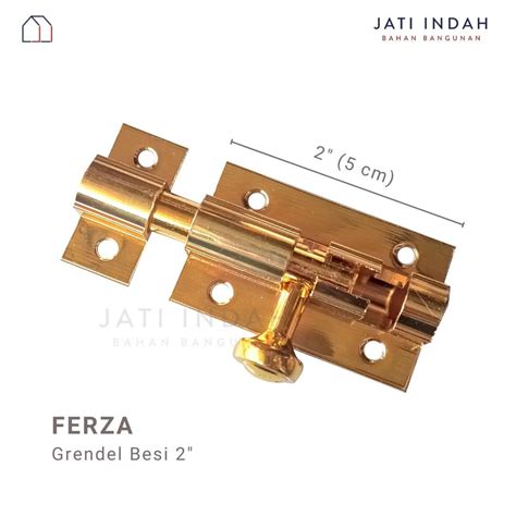 Jual FERZA Grendel Jendela Pintu 2 Besi Chrome Gold Slot Selot