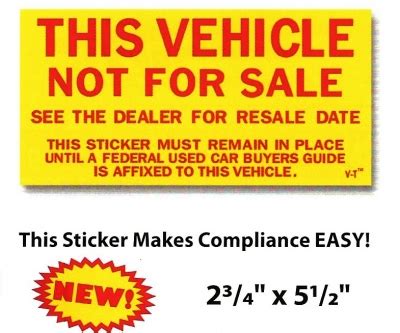 Not For Sale Sticker , DealerStockRoom shop | Dealer Stock Room.com ...