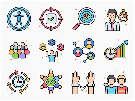 85 Core Values Icon Set Flat Icons