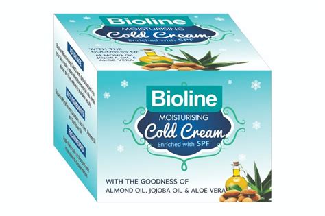 Almonds White Bioline Moisturising Cold Cream Box Packaging Size