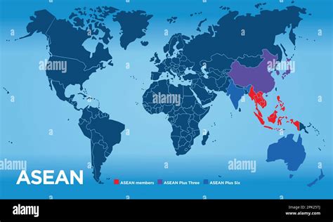 Asean Association Of Southeast Asian Nations Countries Map Vector