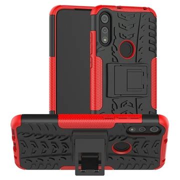 Capa H Brida Antiderrapante Para Motorola Moto E Vermelho Preto