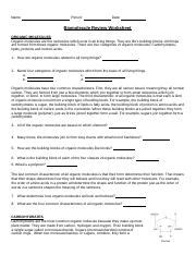 Biomolecule Review Worksheet Docx Name Period Date Biomolecule