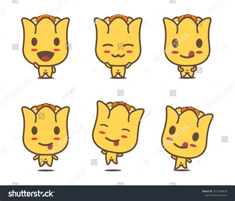 Cute Dim Sum Mascot Character Shumai Stock Vector Royalty Free