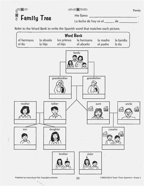 Family Tree Worksheet For Grade 2