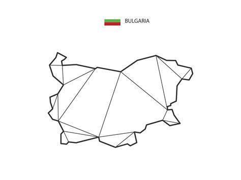 Mosaic Triangles Map Style Of Bulgaria Isolated On A White Background