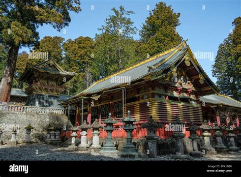Nikko, Japan - 11. März 2023: Nikko Toshogu, der shinto-Schrein, ein ...
