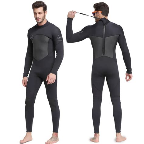 Sbart New One Piece Neoprene 3mm Diving Suit Winter Long Sleeve Men